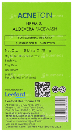 Acnetoin Active Neem And Aloevera Face Wash 70gm